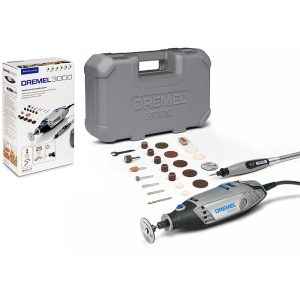 فرز مینیاتوری درمل مدل 2/25-3000 مکزیک اصل با هاردکیس و شیلنگ خرطومی رابط DREMEL (استوک گرید B)